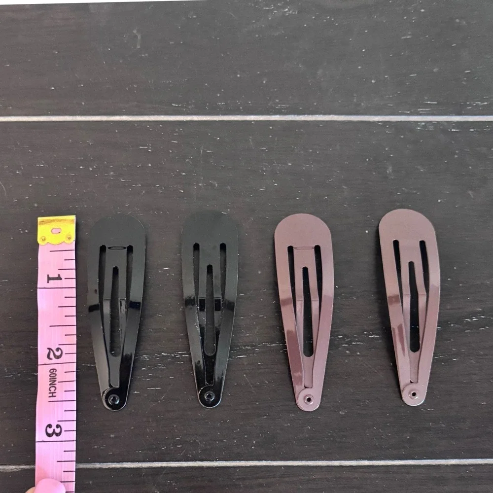Vintage‎ | Goody Contour Snap Hair Clips | Set of 4 | 2 Black 2 Brown | Metal